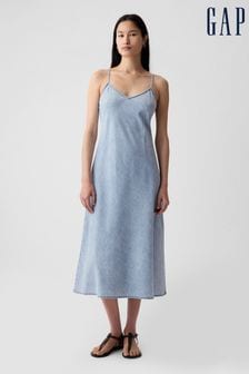 Gap Blue Denim Midi Slip Dress (V20910) | kr584