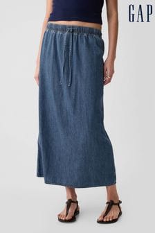 Dżinsowa spódnica maxi Gap z tkaniny chambray (V43316) | 250 zł