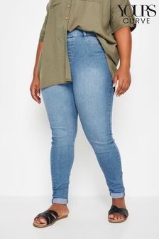 Yours Curve Blue Grace Cropped Turn Up Jeggings (W68942) | €33