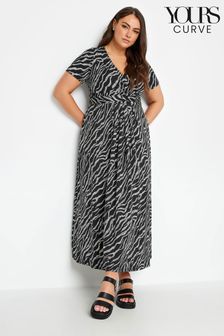 Yours Curve Black Wrap Maxi Dress (W70901) | 183 QAR