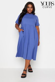 Yours Curve Purple Pure Cotton Midaxi Dress (W91034) | 144 QAR