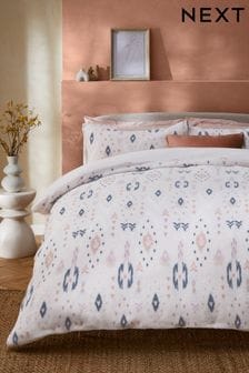 Orange Fairisle Pattern Printed Fleece Duvet Cover and Pillowcase Set (Y01157) | $40 - $88