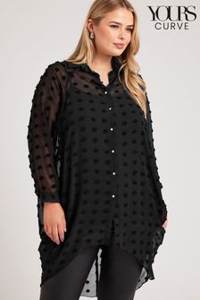 Yours Curve Black Snake Print Longline Batwing Sleeve Shirt (Y26211) | OMR20