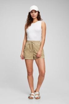 High Waisted Tie Modal Pull-On Shorts