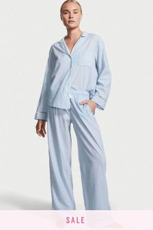 Victoria's Secret Cotton Long Pyjamas with Lace Trim