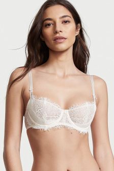 Victoria's Secret Wicked Unlined Lace Balconette Bra with Lace Up Detail