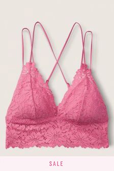 Victoria's Secret Pink Longline Lace Bralette Bra