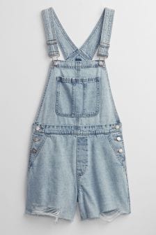 Distressed Denim Dungarees with Washwell