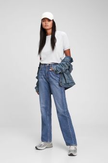 High Rise 90s Loose Jeans with Washwell in Organic Cotton