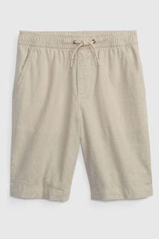 Linen-Cotton Pull-On Shorts
