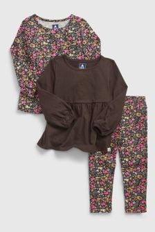 Organic Cotton Mix and Match 3 Piece Long Sleeve Outfit Set