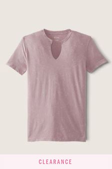 Victoria's Secret PINK Campus Short Sleeve Notch Neck T-Shirt