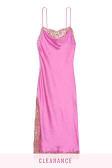 Victoria's Secret Satin  Lace Midi Slip Dress