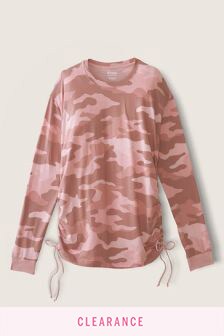 Victoria's Secret PINK Campus Long Sleeve Ruched T-Shirt