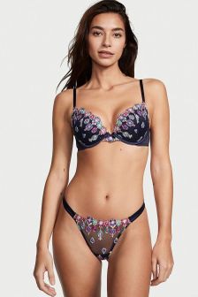 Victoria's Secret Bejeweled Embroidery Thong Panty