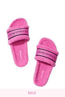 Victoria's Secret Faux Fur Logo Slider Slippers