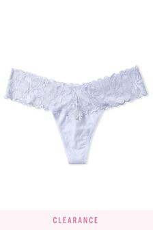 Victoria's Secret Cotton Lace Waist Thong Panty