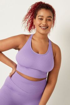 Victoria's Secret PINK Seamless Lightly Lined Low Impact Sport Crop Top