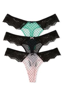 Victoria's Secret 3 Pack Mesh Lace Thong Panties