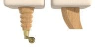 Ornate Brass Castor - Light Oak