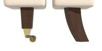 Straight Brass Castor - Chestnut