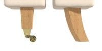Straight Brass Castor - Light Oak
