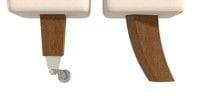 Straight Chrome Castor - Teak