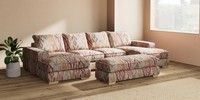 Large - U Shaped Double Chaise with Footstool