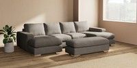 Large - U Shaped Double Chaise with Footstool