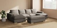 Large - U Shaped Double Chaise with Footstool