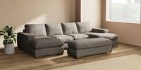 Large - U Shaped Double Chaise with Footstool