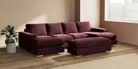 Large - U Shaped Double Chaise with Footstool