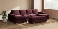 Large - U Shaped Double Chaise with Footstool