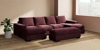 Large - U Shaped Double Chaise with Footstool