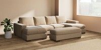 Large - U Shaped Double Chaise with Footstool