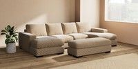 Large - U Shaped Double Chaise with Footstool