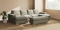 Large - U Shaped Double Chaise with Footstool