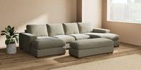 Large - U Shaped Double Chaise with Footstool