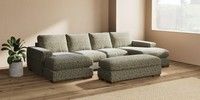 Large - U Shaped Double Chaise with Footstool