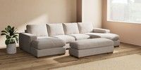 Large - U Shaped Double Chaise with Footstool