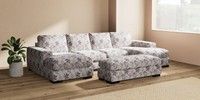 Large - U Shaped Double Chaise with Footstool