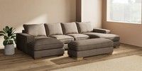Large - U Shaped Double Chaise with Footstool