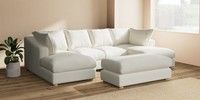 Large - U Shaped Double Chaise with Footstool