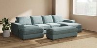 Large - U Shaped Double Chaise with Footstool
