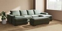 Large - U Shaped Double Chaise with Footstool