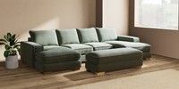 Large - U Shaped Double Chaise with Footstool