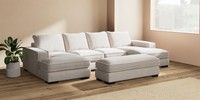 Large - U Shaped Double Chaise with Footstool