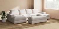 Large - U Shaped Double Chaise with Footstool