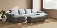 Large - U Shaped Double Chaise with Footstool
