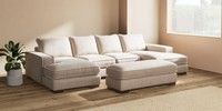 Large - U Shaped Double Chaise with Footstool